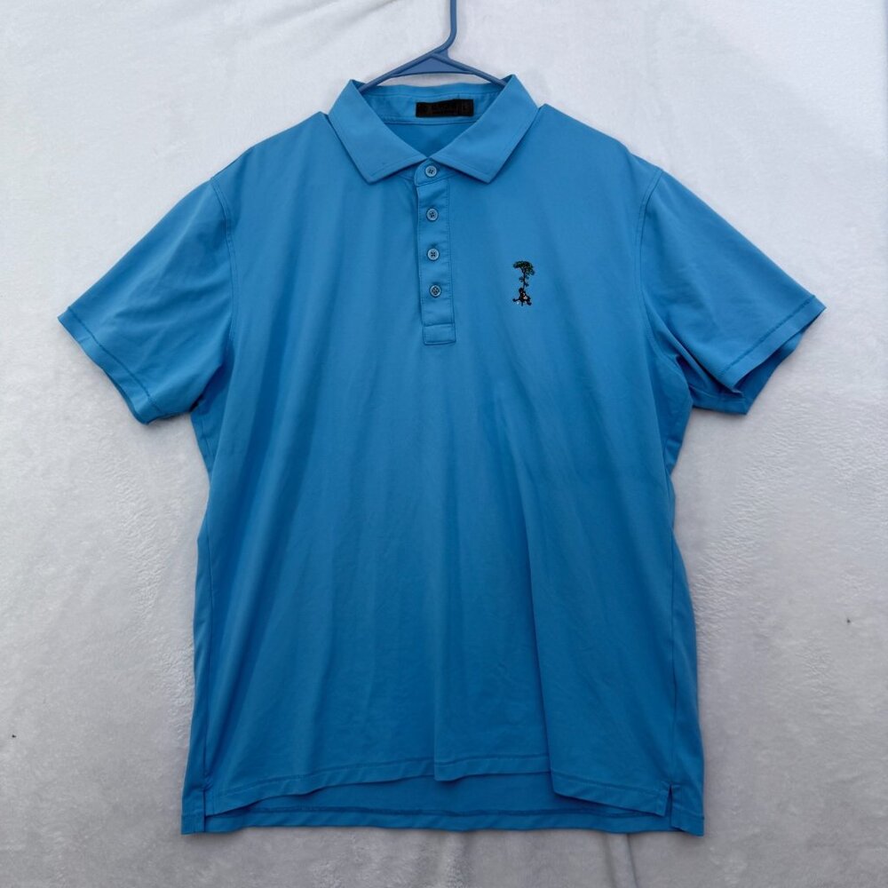 G/FORE Polo Shirt Mens L Blue Golf Performance Stretch Athletic